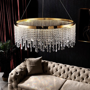 Customized Hotel Project Iron Large Crystal Pendant Light Hanging Luxury Modern K9 Crystal Chandelier "Price depends on the size you need"