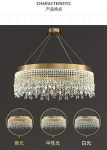 Customized Hotel Project Iron Large Crystal Pendant Light Hanging Luxury Modern K9 Crystal Chandelier "Price depends on the size you need"