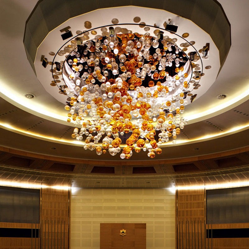 Customized Lighting Foyer Large Chandelier Luxury Ceiling Light Crystal Ball Chandelier