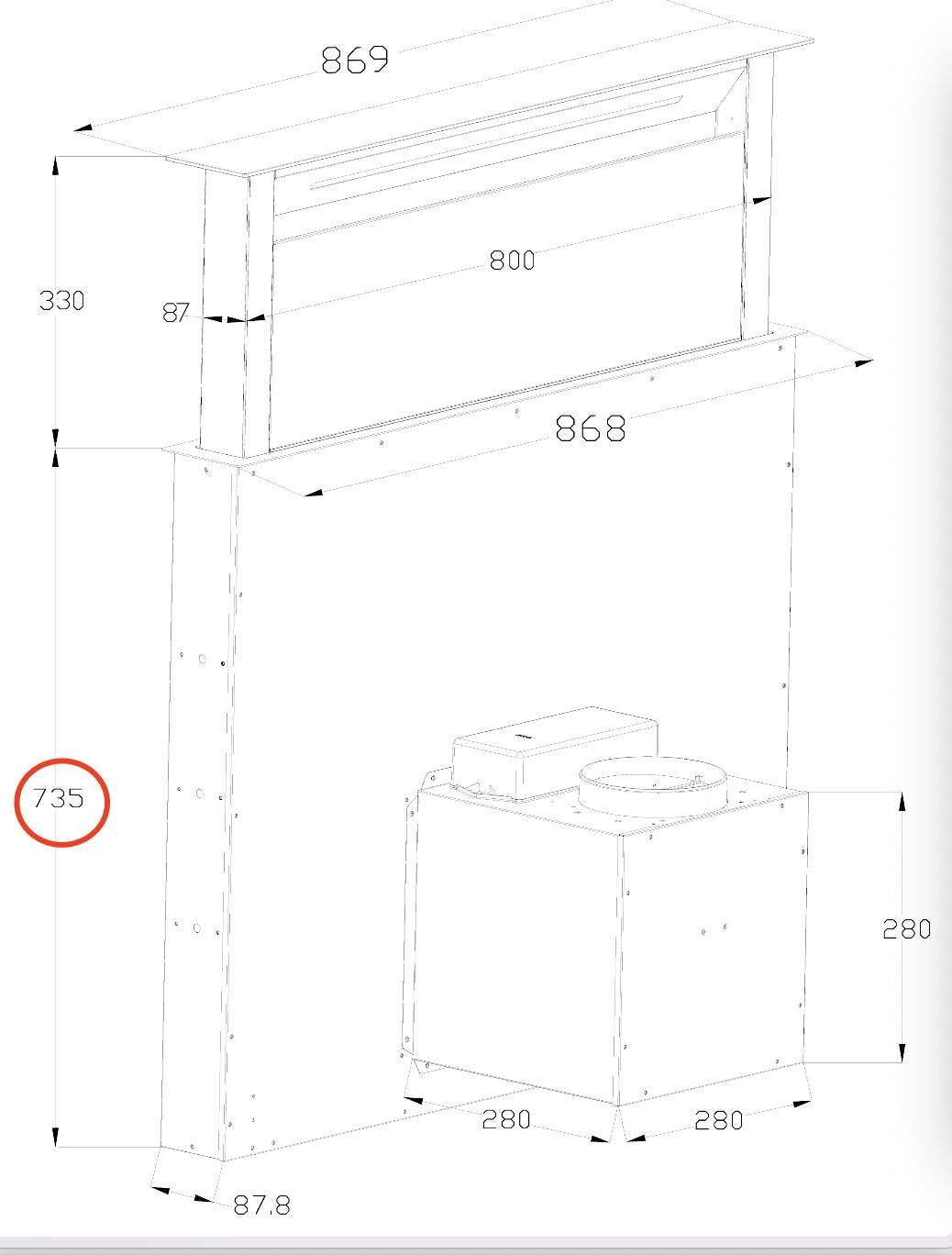 60CM 90CM Super Quiet Downdraft Hood Range Kitchen Cooker Island Touch Control