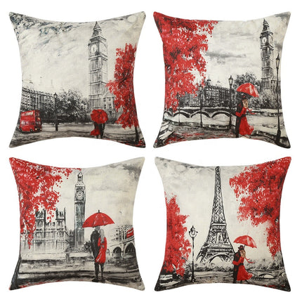 Decorative pillows throw Paris style valentine pillow covers Printed cushion cover for sofa