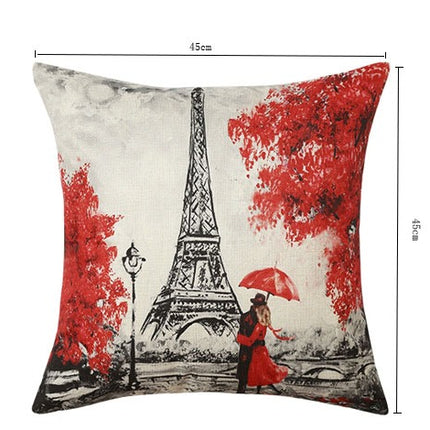 Decorative pillows throw Paris style valentine pillow covers Printed cushion cover for sofa