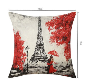 Decorative pillows throw Paris style valentine pillow covers Printed cushion cover for sofa