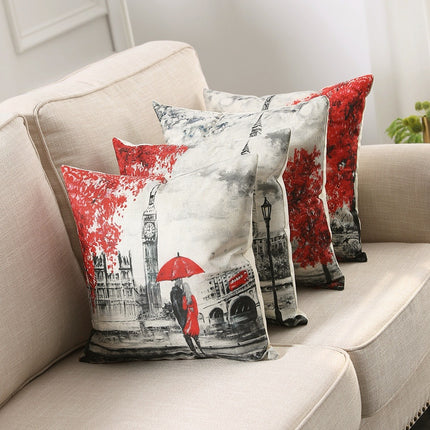 Decorative pillows throw Paris style valentine pillow covers Printed cushion cover for sofa