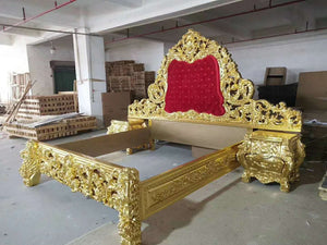 elegant carved wood beds European style wood bedroom set king size design beds set