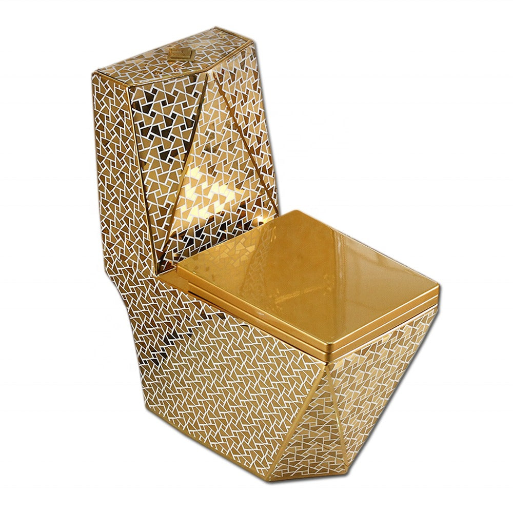 LV Gold Toilet Bowl Electroplating Luxury Toilet Siphonic Dual Flush  Tornado Flush Toilet