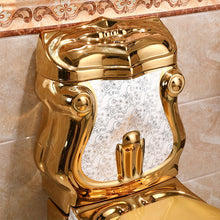 Загрузить изображение в средство просмотра галереи, Royal Palace Vintage Ceramic Golden Toilet Bowl Luxury Gold Plated with Pedestal
