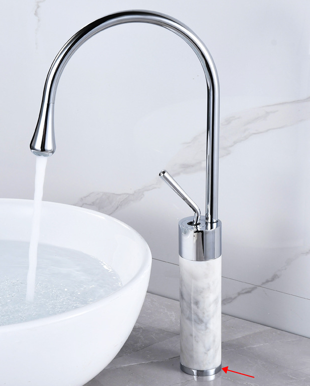 Silver Marble Faucet Modern Style