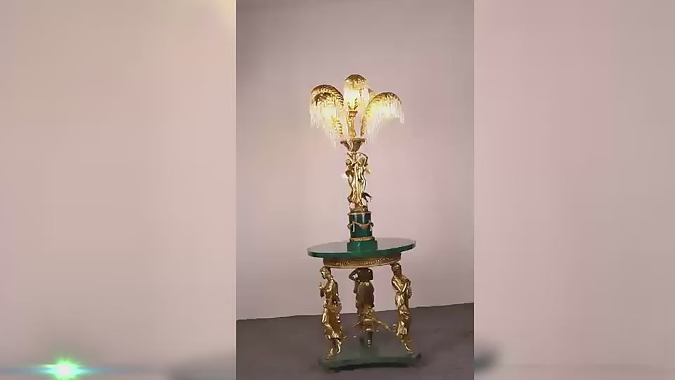Retro Luxury Full Copper Angels Marble Base Desk Light Bedroom Living Room Led Brass Table Lamp