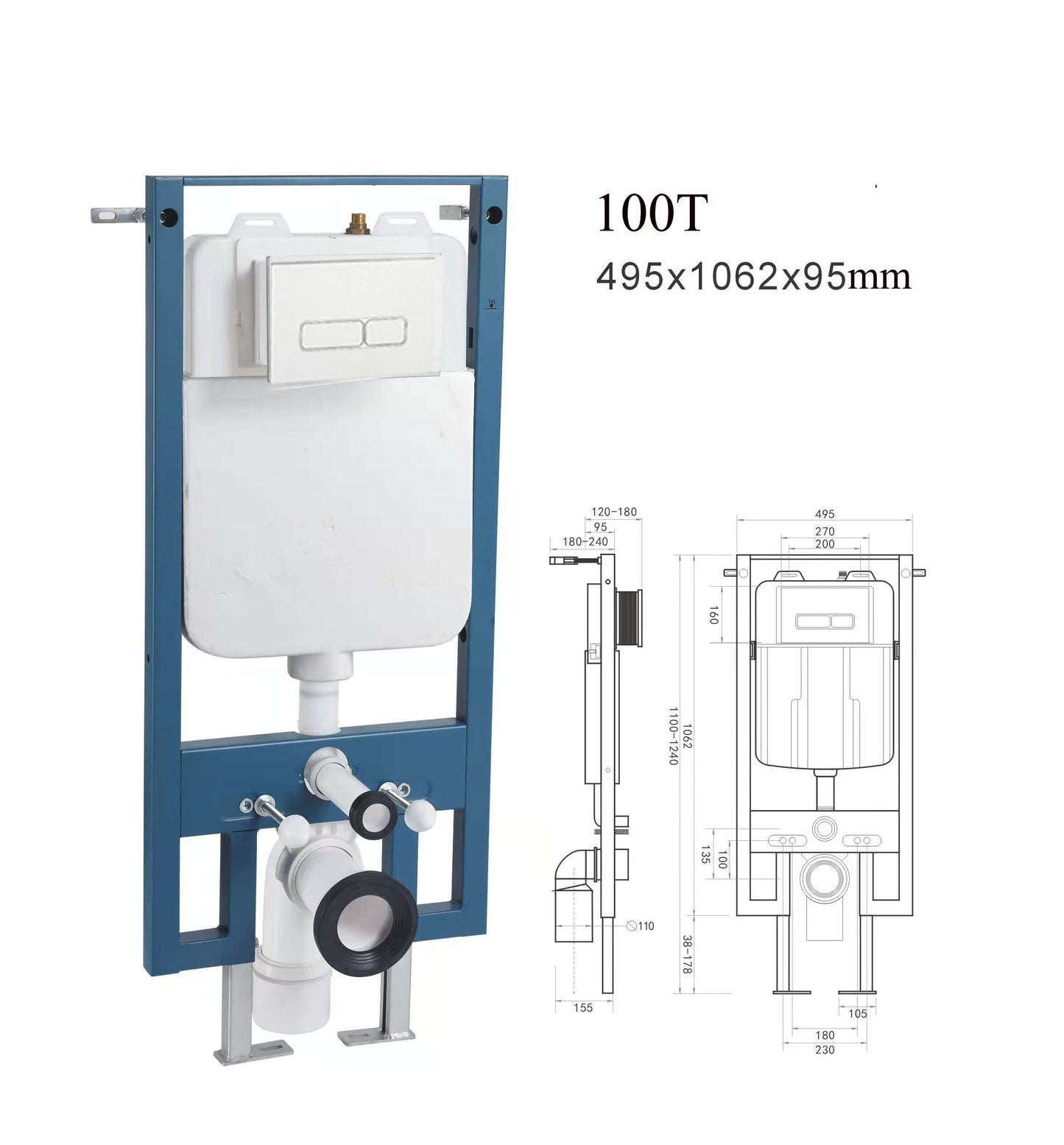 Luxury Marble Design Hanging Toilet Bowl Soft Closed Seat Cover