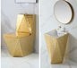 Luxury Toilet Bowl with Wash Basin Gold Zebra Design