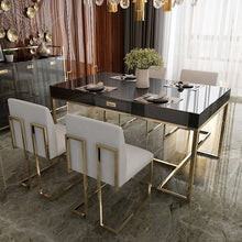 Cargar imagen en el visor de la galería, Family dining room furniture modern classic design simple modern tempered glass dining table
