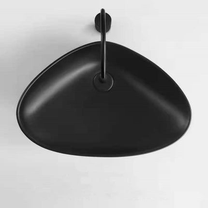 The Smooth Curve Black Wash Basin Porcelain Sink Tabletop