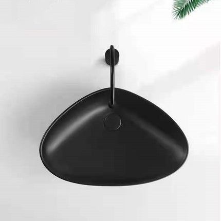 The Smooth Curve Black Wash Basin Porcelain Sink Tabletop