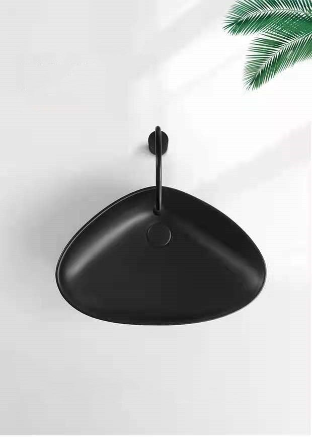 The Smooth Curve Black Wash Basin Porcelain Sink Tabletop
