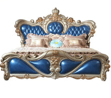 Load image into Gallery viewer, french European king leather bed, bedroom furniture set luxury king size bedroom furniture
