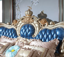 Load image into Gallery viewer, french European king leather bed, bedroom furniture set luxury king size bedroom furniture
