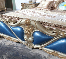 Load image into Gallery viewer, french European king leather bed, bedroom furniture set luxury king size bedroom furniture
