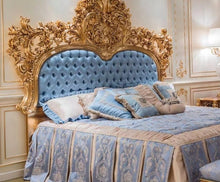 Load image into Gallery viewer, French Style Antique Fabric Design King Size Wood Luxury Bed
