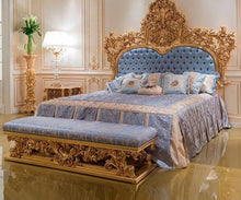 Load image into Gallery viewer, French Style Antique Fabric Design King Size Wood Luxury Bed
