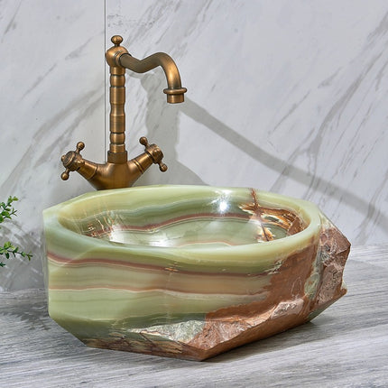 Green Jade Jade Stone Bathroom Sink Bowl