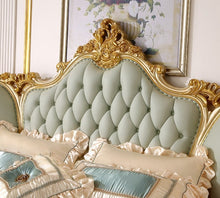 Load image into Gallery viewer, high gloss champagne foil luxury bedroom furniture set with storage, lit queen size bed
