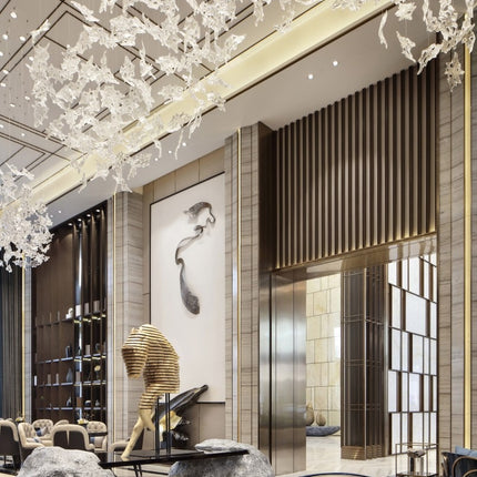 High performance customized maple leaf modern luxury glass crystal chandelier "Price depends on the size you need"