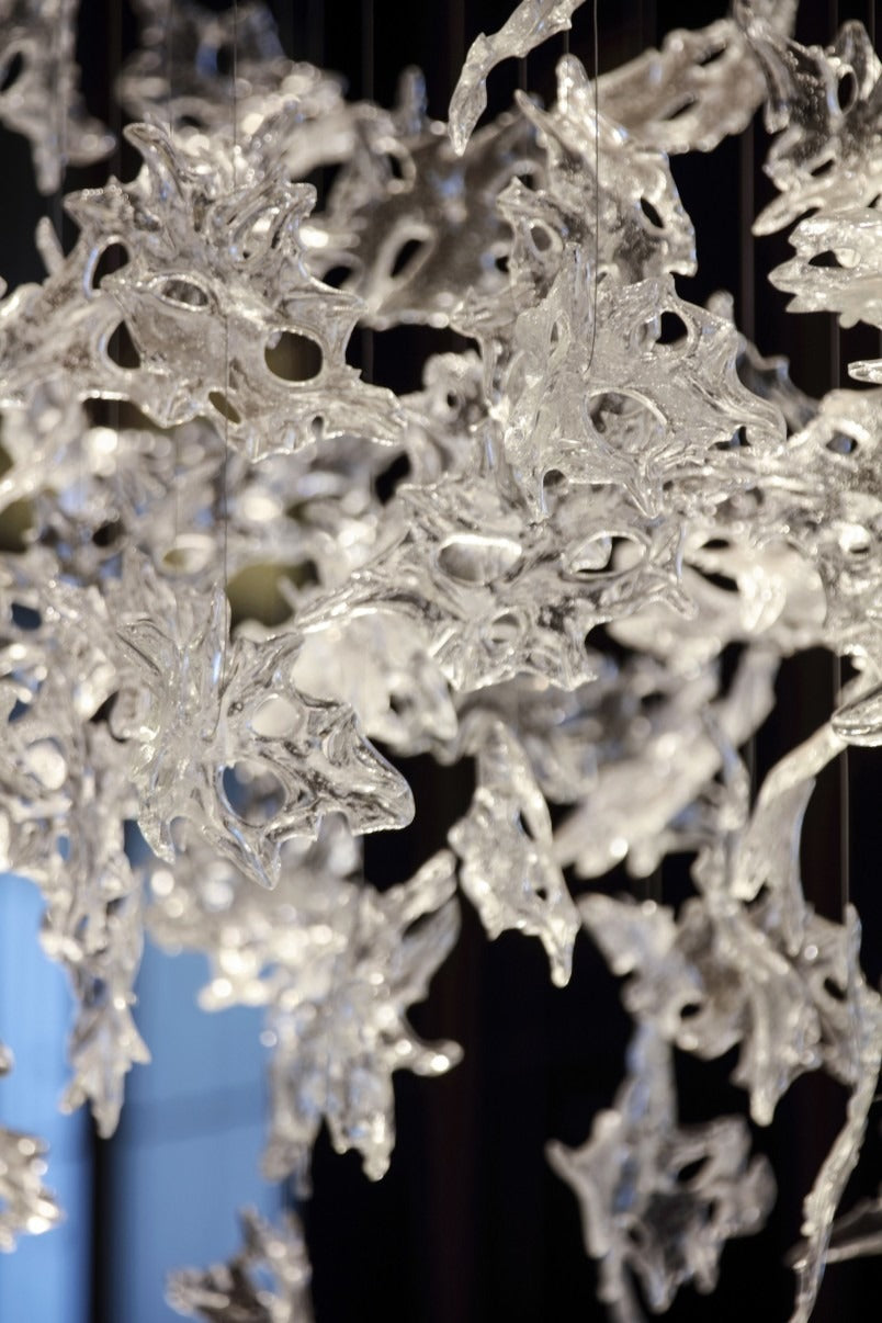 High performance customized maple leaf modern luxury glass crystal chandelier "Price depends on the size you need"