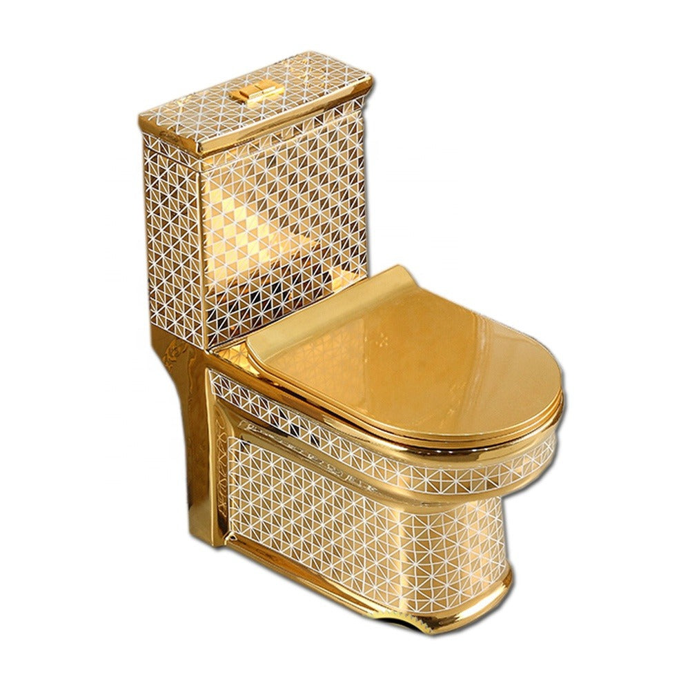 LV Gold Toilet Bowl Electroplating Luxury Toilet Siphonic Dual Flush  Tornado Flush Toilet