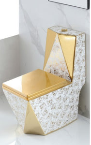 Luxury Gold Toilet Seat Bowl Soft Closing Electroplating Tornado Flush