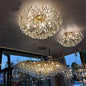 Home decorative designer modern luxury k9 crystal ceiling pendant light gold aluminum glass