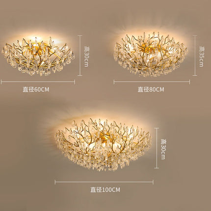 Home decorative designer modern luxury k9 crystal ceiling pendant light gold aluminum glass
