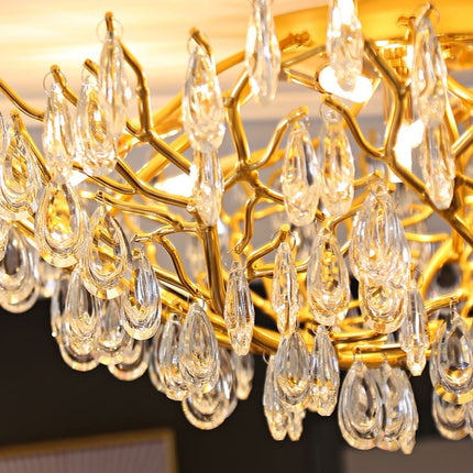 Home decorative designer modern luxury k9 crystal ceiling pendant light gold aluminum glass