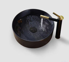 Load image into Gallery viewer, Round Matte Black Wash Basink Sink for Bathroom
