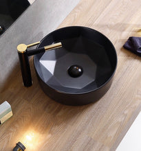 Load image into Gallery viewer, Round Matte Black Wash Basink Sink for Bathroom
