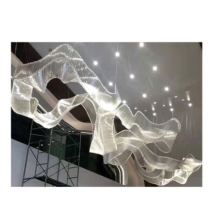 Hotel decoration big modern indoor stainless steel glass crystal lighting chandelier "Price depends on the size you need"