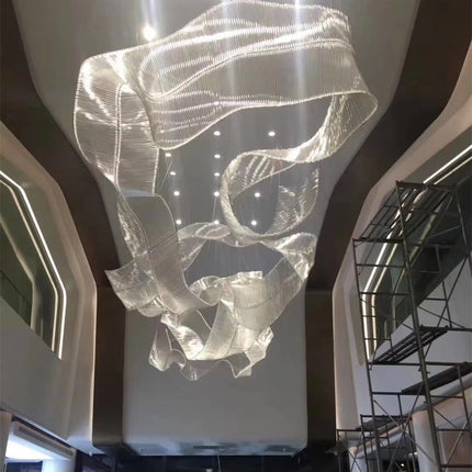 Hotel decoration big modern indoor stainless steel glass crystal lighting chandelier "Price depends on the size you need"
