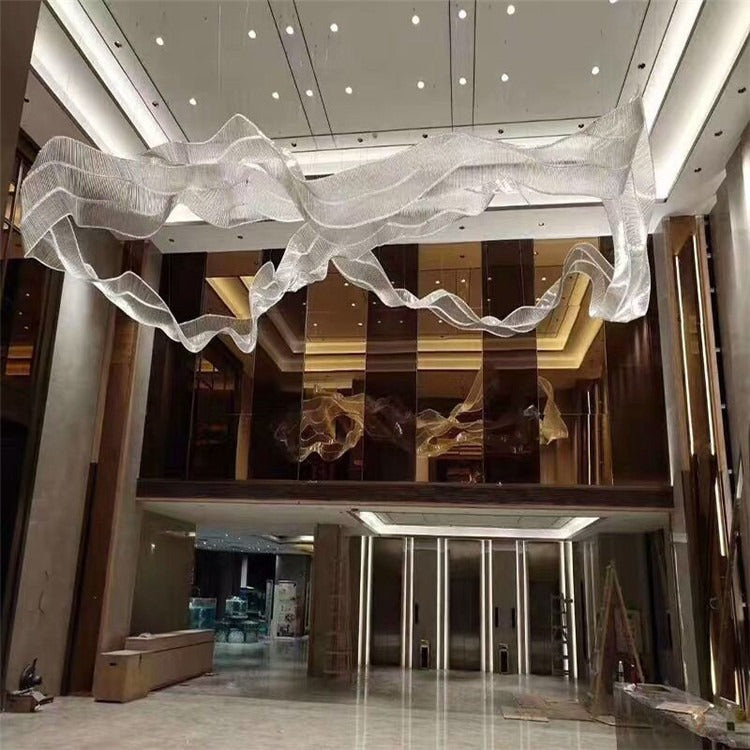 Hotel decoration big modern indoor stainless steel glass crystal lighting chandelier "Price depends on the size you need"