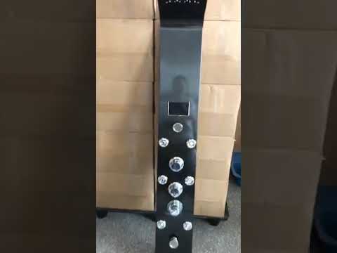 Luxury Black Color Thermostatic Led Rain Shower Head Bathroom Stainless Steel Wall Mounted Waterfall Shower Panels