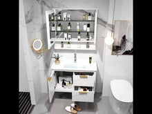 Charger et lire la vidéo dans la visionneuse de la Galerie, Bathroom Accessories Cabinet Black and Gold Faucet not Included
