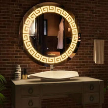 Load image into Gallery viewer, High Definitions HD Glass Led Light Mirror Versace Big Size 80cm Tri Color with Antifog
