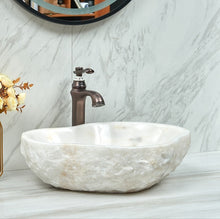 Load image into Gallery viewer, Irregular Edge White Stone Bathroom Washing Bowl
