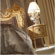 Charger l&#39;image dans la galerie, Italian Style Classic Wooden Home Bed Elegant Upholstered Leather Bedroom Furniture
