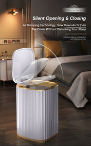 Sensor Trash Can IPX5 Waterproof whire abd Gold