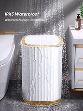 Load image into Gallery viewer, Sensor Trash Can IPX5 Waterproof whire abd Gold
