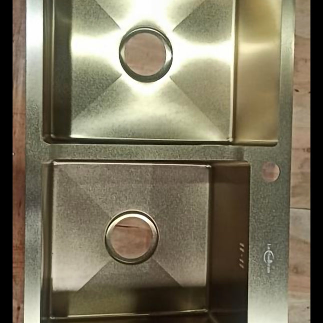 Kitchen Sink Nano Gold Double Bowl 304 Matte Gold