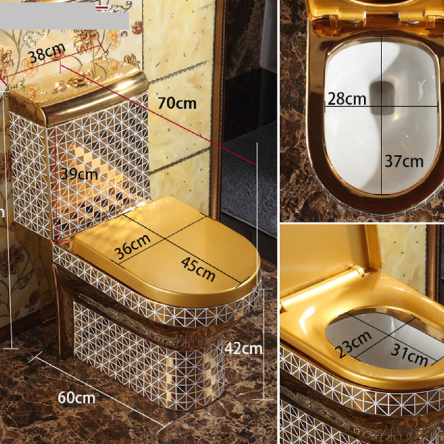 Gold Toilet Bowl Porcelain Electroplated Water Closet Colored Toilet Bowl