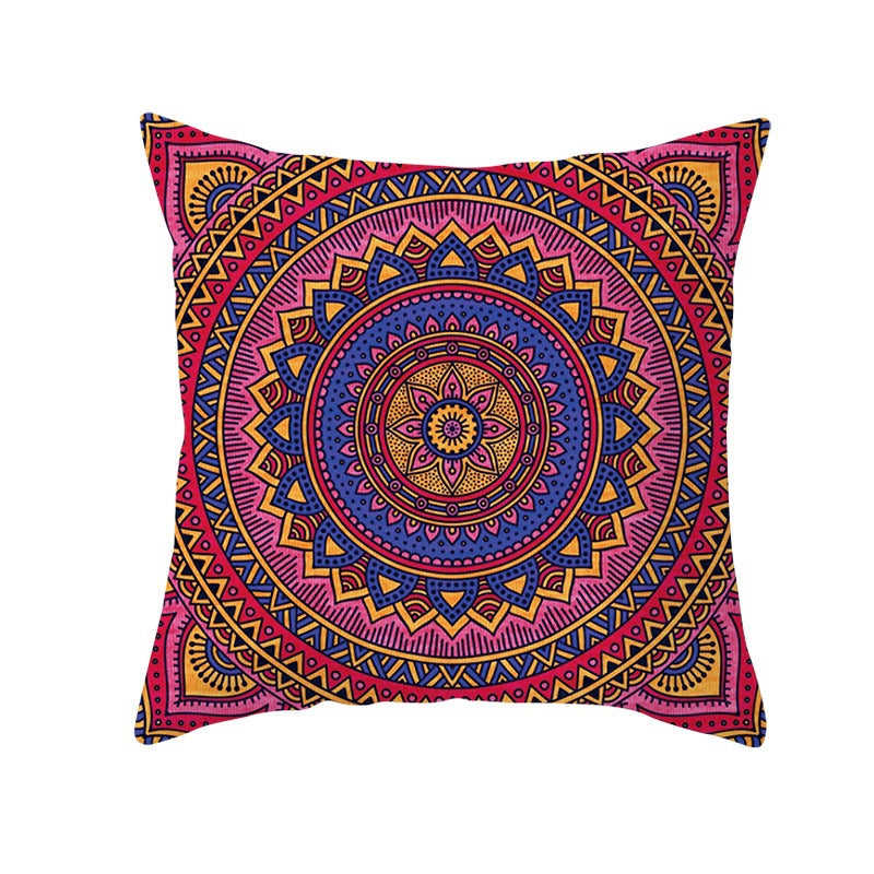 loral Mandala Compass Medallion Bohemian Boho Style Summer Decor Cushion Case Decorative for Sofa Couch 18" x 18" Inch