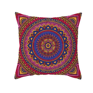 loral Mandala Compass Medallion Bohemian Boho Style Summer Decor Cushion Case Decorative for Sofa Couch 18" x 18" Inch