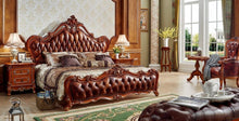 Загрузить изображение в средство просмотра галереи, luxurious king size European style bed royal furniture antique gold hotel bedroom sets
